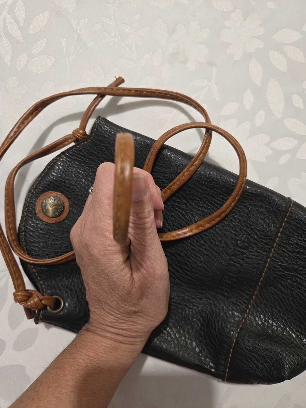 Heroing Designer Small Black and Brown Crossbody Bag Pouch - Picture 6 of 6
